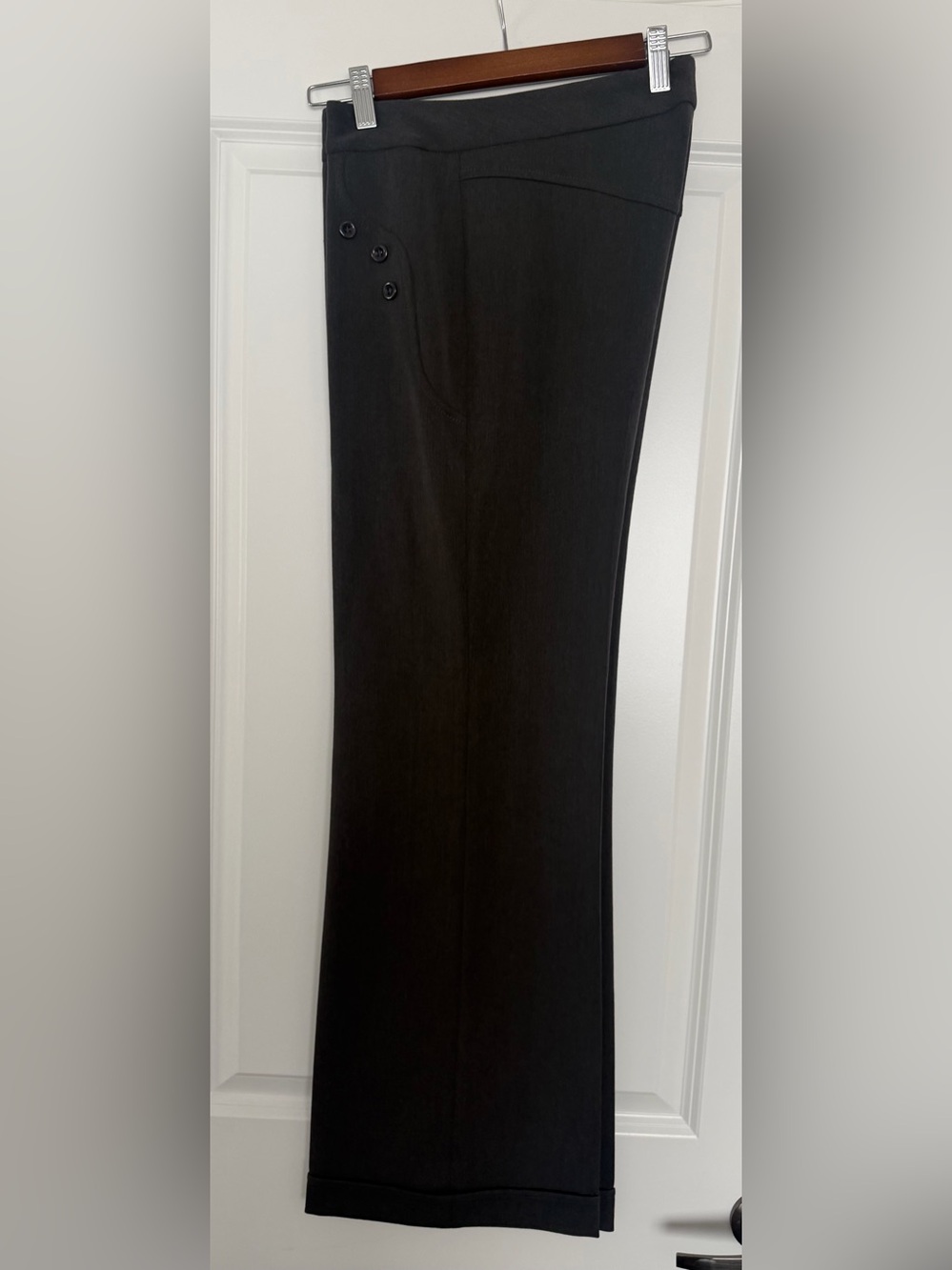 Women’s Classic Charcoal Grey Wide Leg Pants in Black Size 4